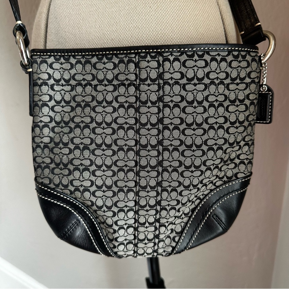 EUC Coach black cross-body purse